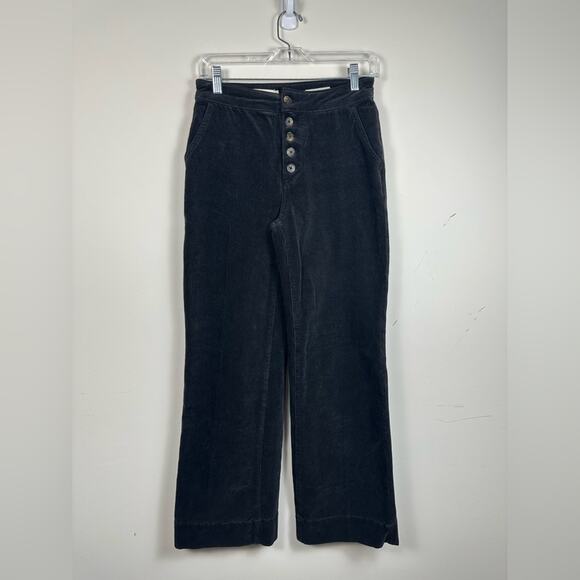 Pilcro & The Letterpress by Anthropologie Black/ Grey  Corduroy Wide-Leg Pants - Picture 1 of 6